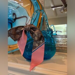 Gucci Bees Silk Skinny Tie Scarf